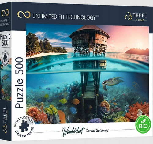 PUZZLE 500 OCEAN GETAWAY DOMEK ŻÓŁW TREFL 37462