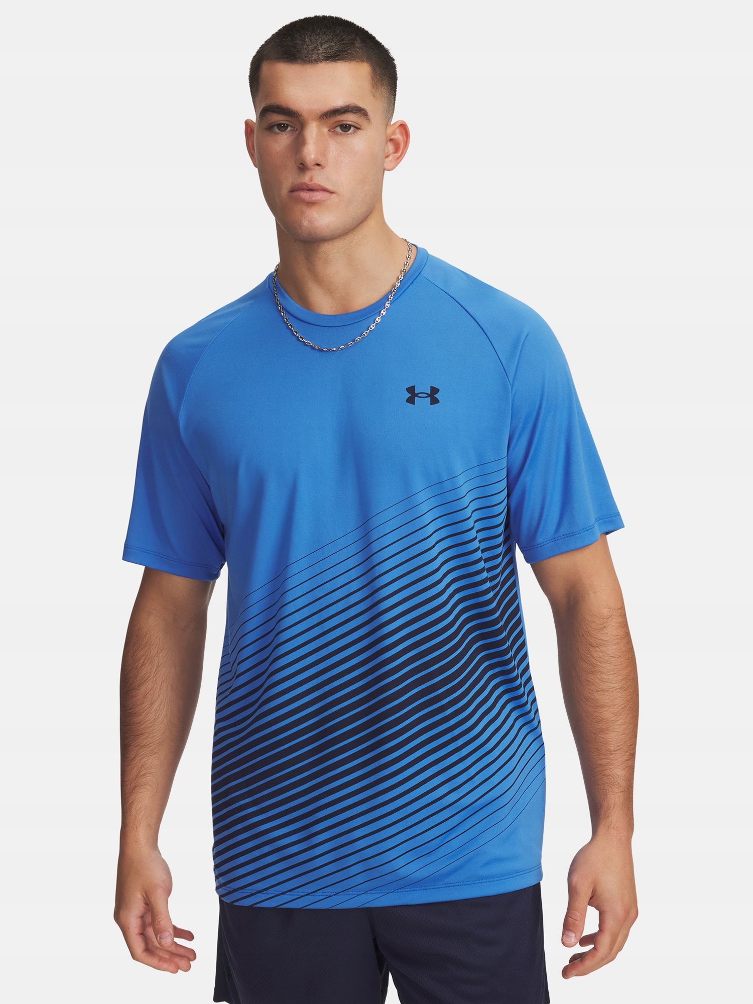 Pánské tričko Under Armour Ua Tech Fade Ss-blu