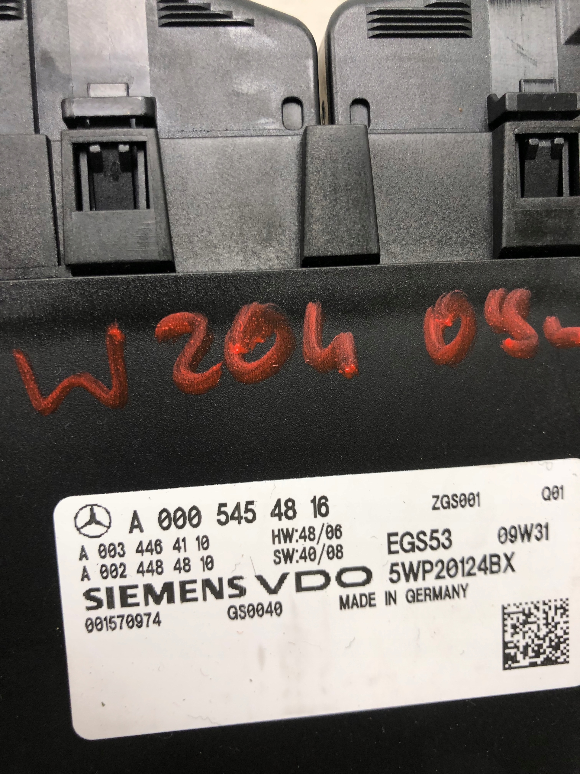 module control unit gearboxes MERCEDES W204 A0005454816