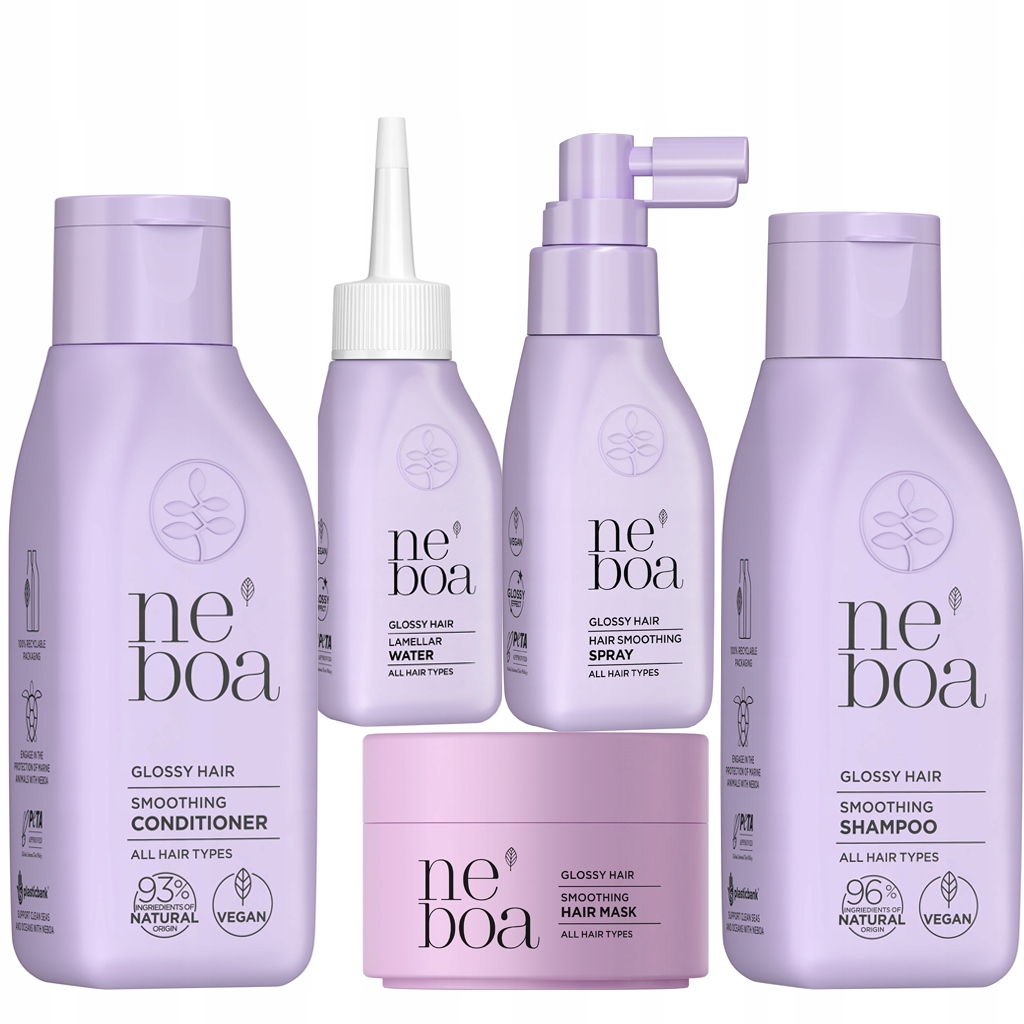 Neboa Glossy Hair Zestaw Do Włosów Travel Mini Wygładzenie Blask