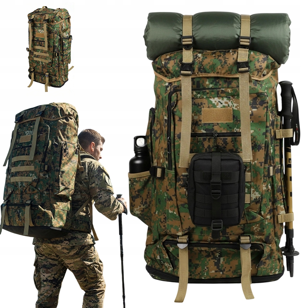 Duży Plecak Wodoodporny Turystyczny Trekkingowy Militarny Mocny 100 L