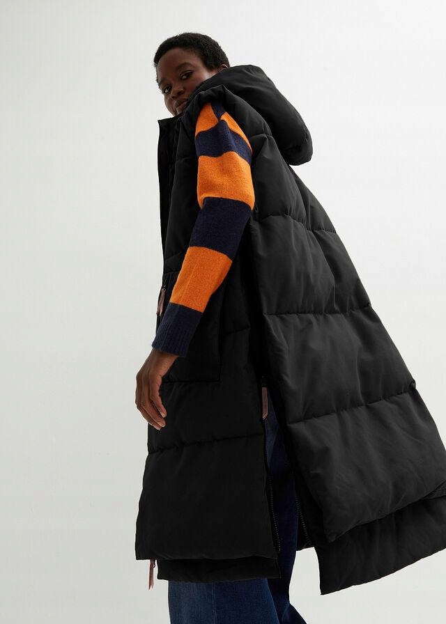 50 DŁUGA PUCHOWA KAMIZELKA KAPTUR Bonprix