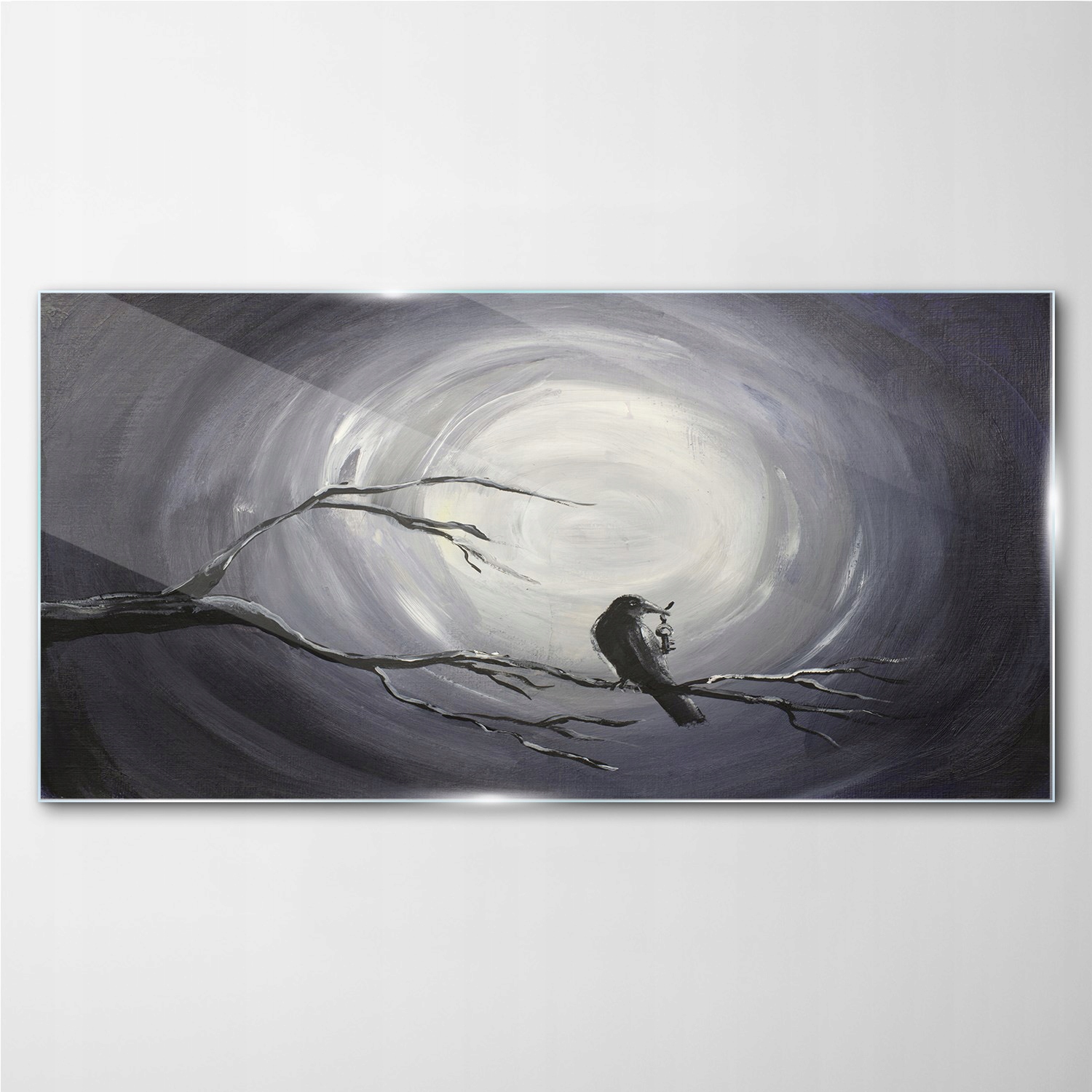 

Obraz szklany na ścianę Noc zwierzę ptak 140x70 cm