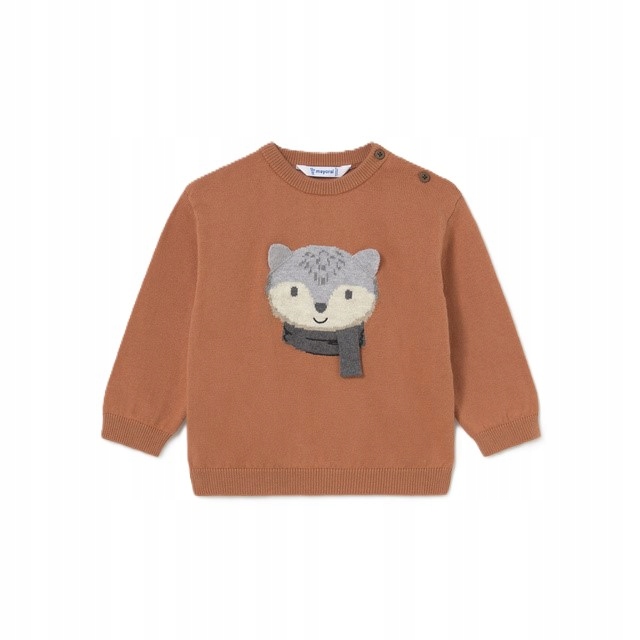 Sweter Mayoral 2372.77 bawełniany brązowy przez głowę r. 80