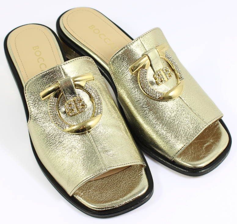 Elegantní zlaté Nazouváky na podpatku Boccato 243.377 r39