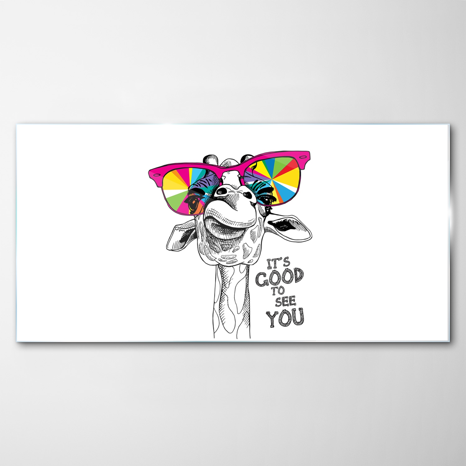 Obraz Sklenený Dekor Žirafa Zviera Portrét 140x70