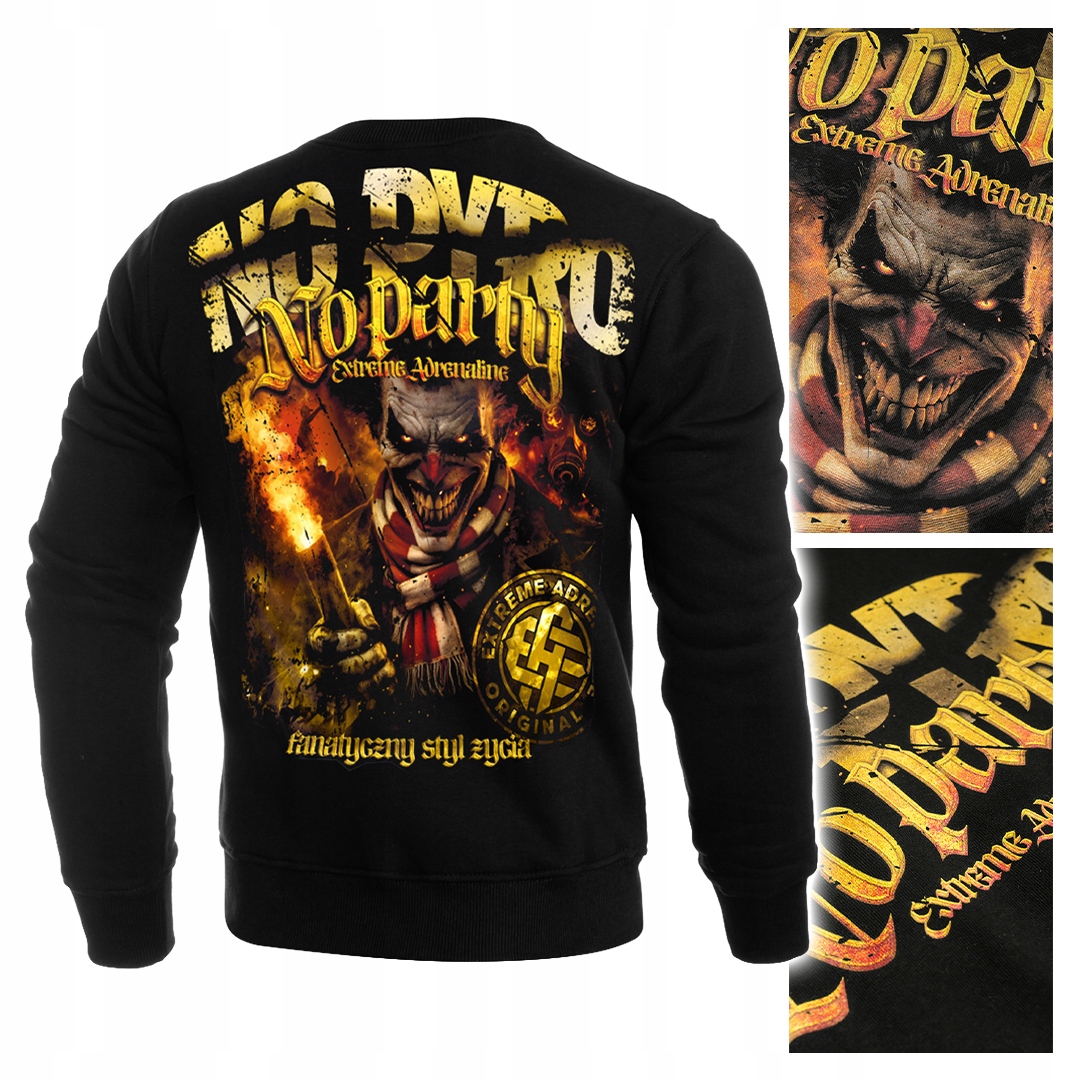 Pánská mikina Extreme Adrenaline No pyro no party Clown fotbal joker 4XL