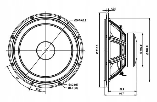 Głośnik SB Acoustics 8” SB20PFCR30-8 - 8ohm Marka SB Acoustics