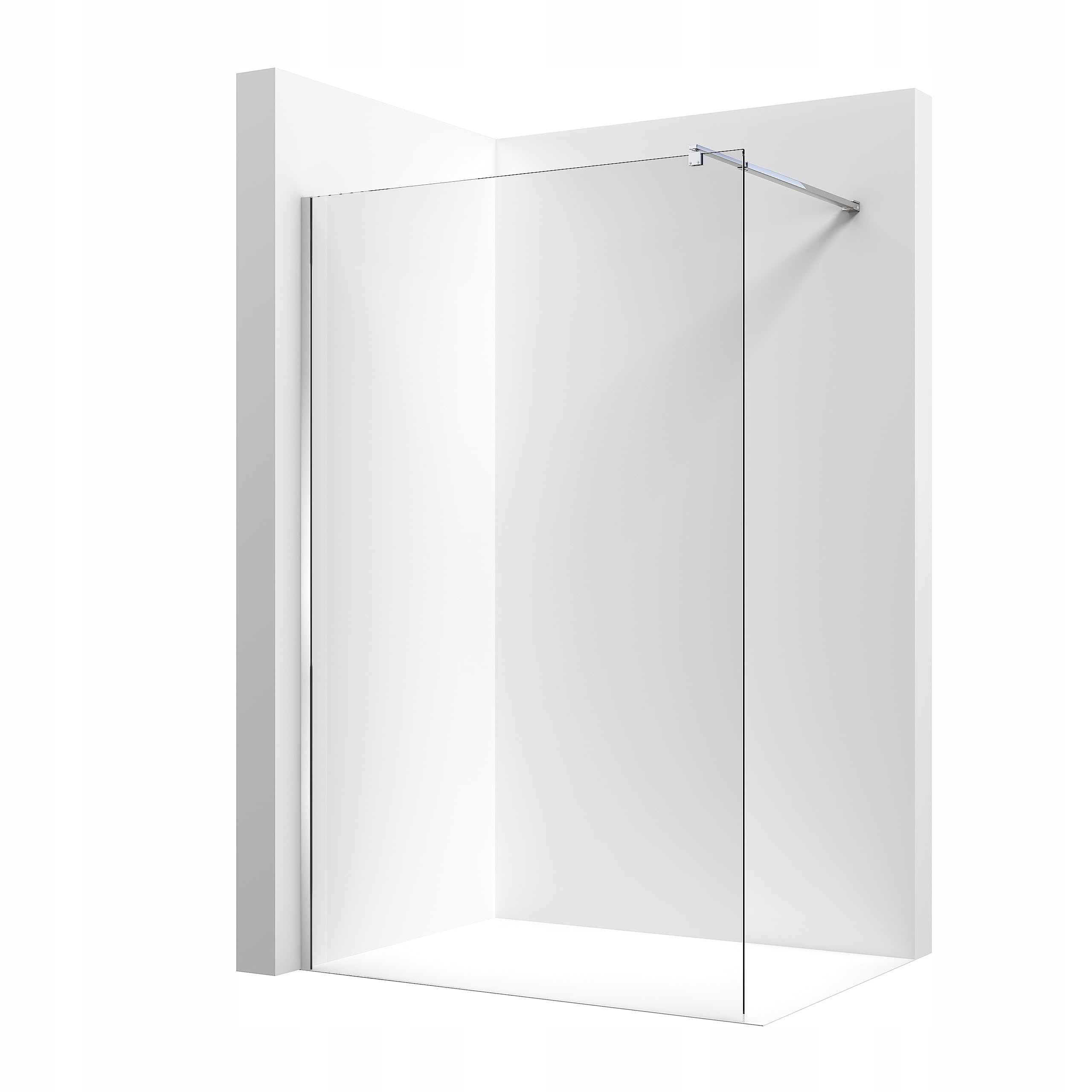 Sprchová stěna Walk-In 110 cm stříbrná, chromovaná – Sklo 8 mm, EasyClen