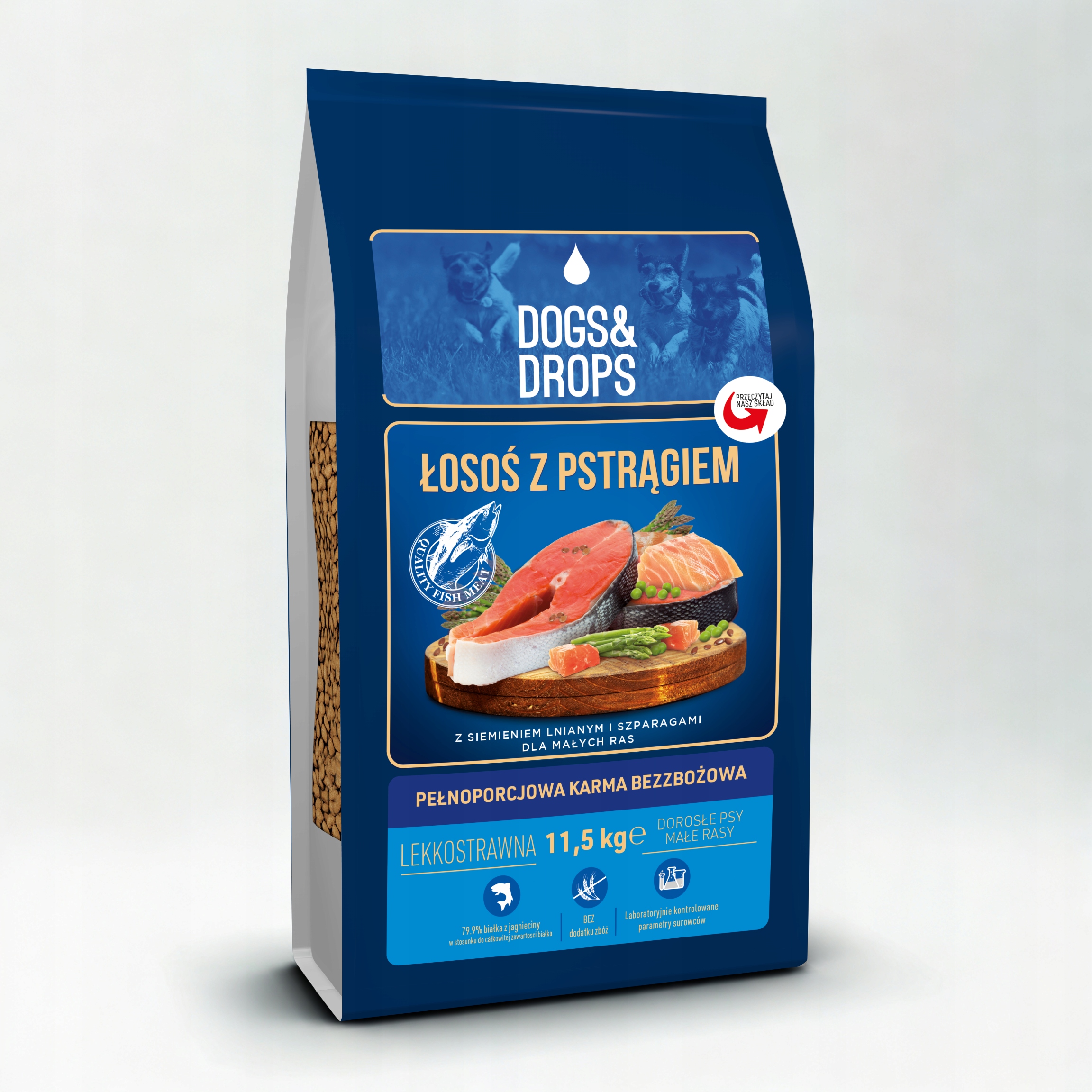 Levně Dogs&Drops Losos Bezobilné krmivo pro psy malých plemen 11,5 kg