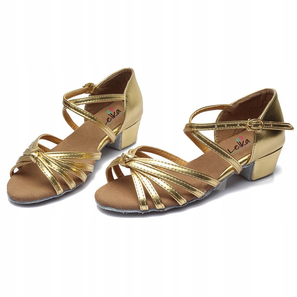 Buty Do Tańca Taneczne Latino Salsa Złote Występowe 3cm
