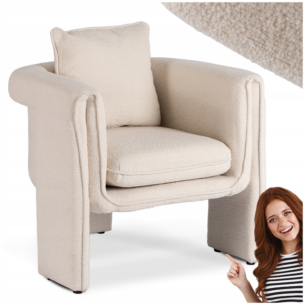 Moderní sedací křeslo do obývacího pokoje Gala, béžová barva