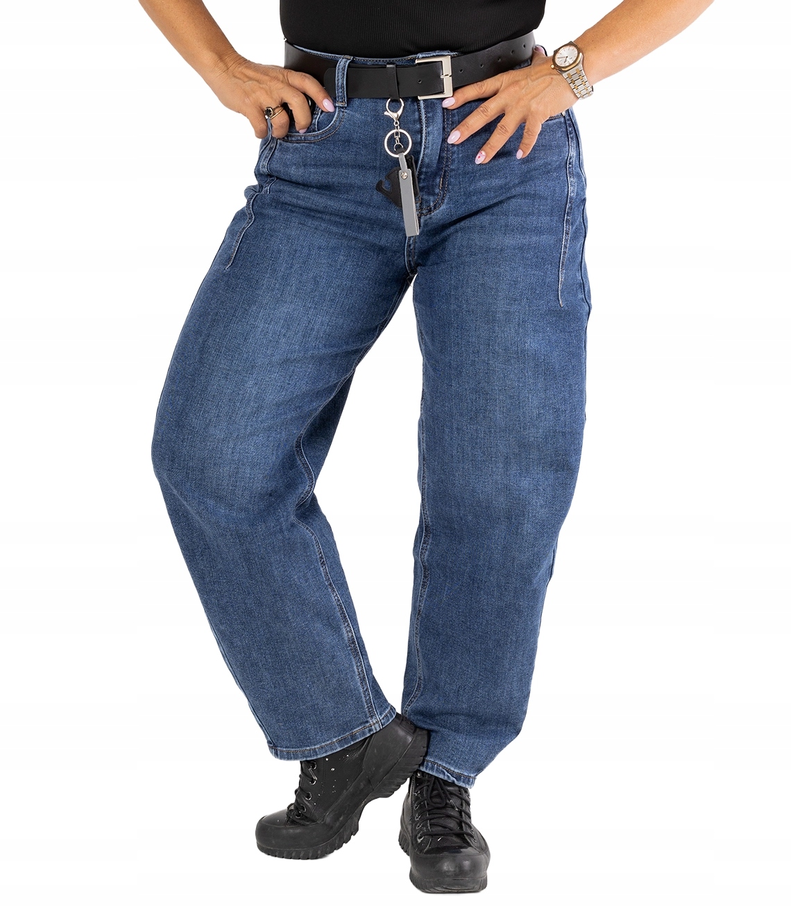 Dámské džíny typu banán fit s páskem Nel 36