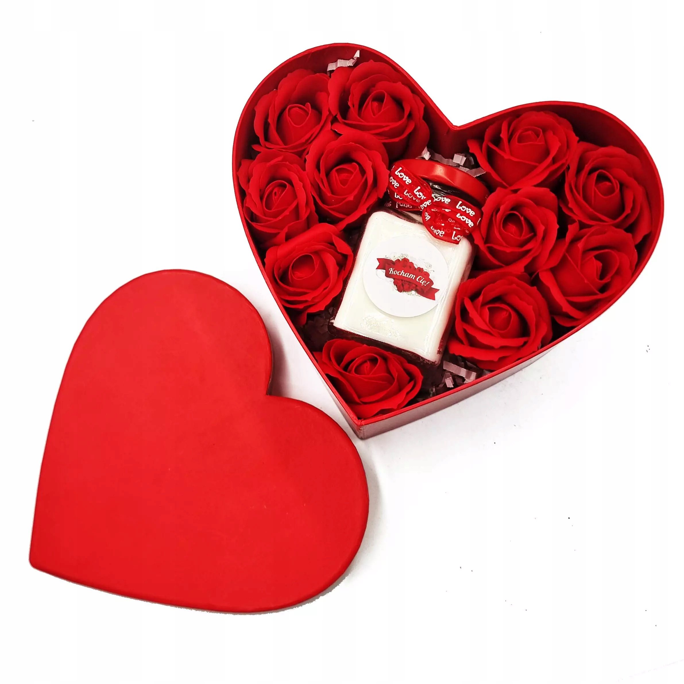 Flower Box prezent dla Niej czerwone Róże mydlane (flowers box dla niej