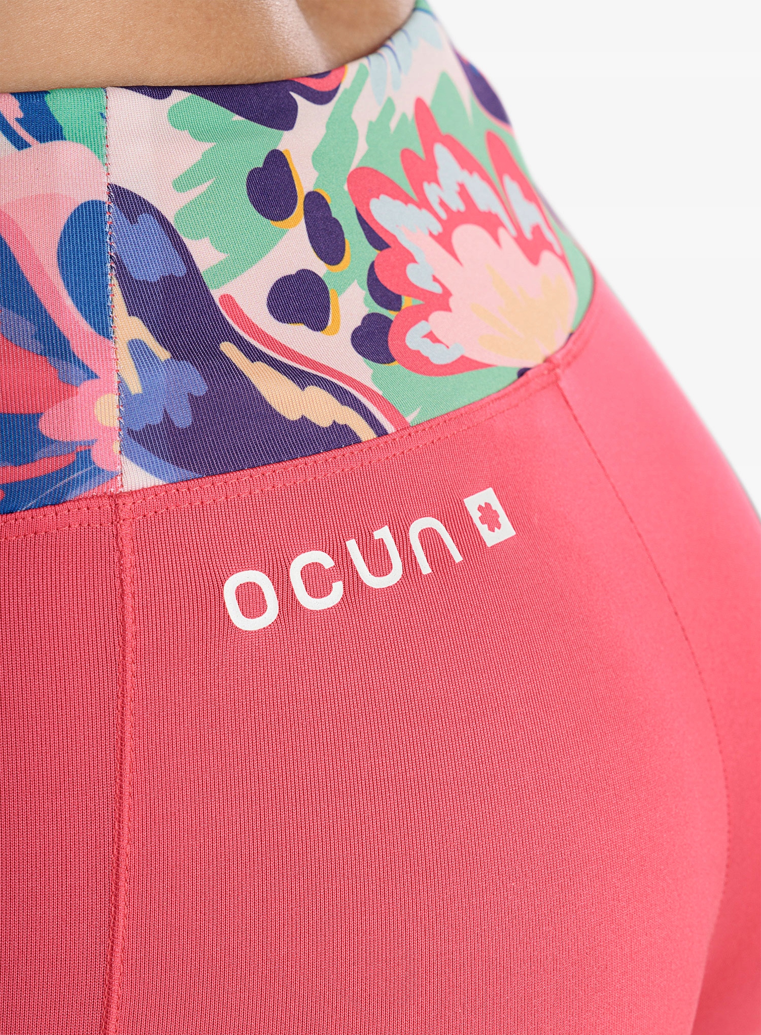 Legginsy wspinaczkowe damskie Ocun Rhea 3/4 Leggings - pink L Kolor dominujący róże i fiolety