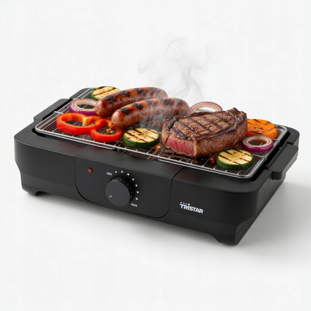 GRILL ELEKTRYCZNY STOŁOWY TURYSTYCZNY 2000W DOMOWY REGULACJA TEMPERATURY