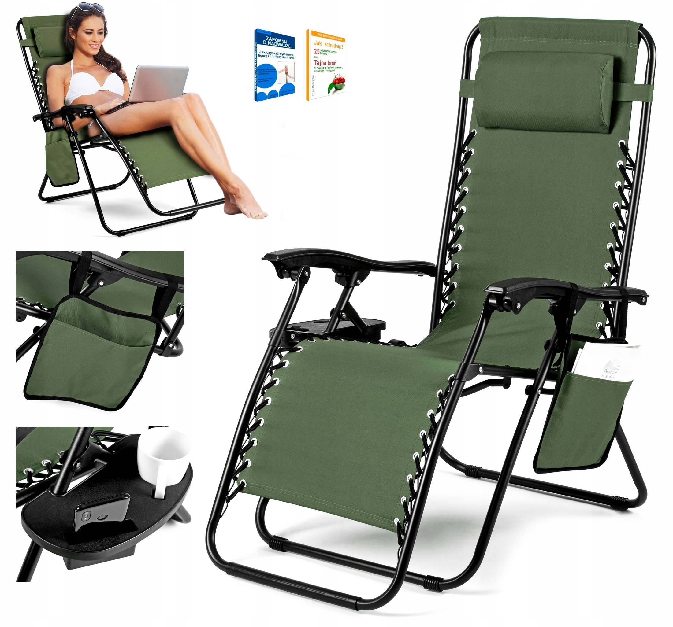 

Sapphire Active leżak ogrodowy, plażowy Składany