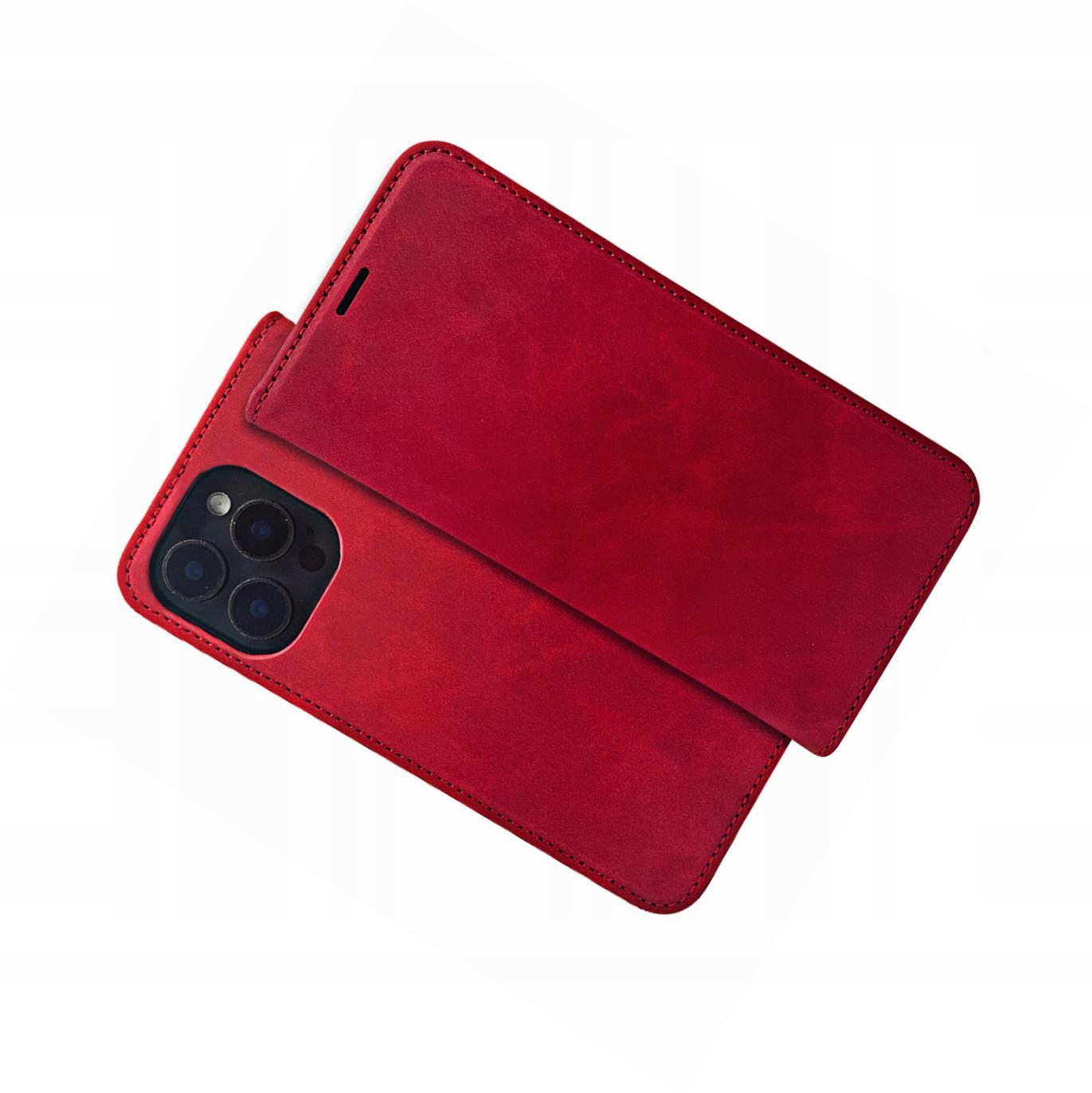 Etui Smart Suede ze skóry ekologicznej do Motorola Moto G24 zamykane