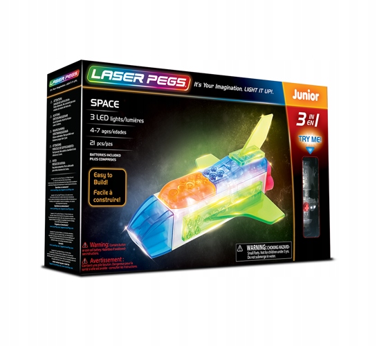 LASER PEGS 3W1 SPACE KOSMOS ŚWIECĄCE KLOCKI 31010 Marka Laser Pegs