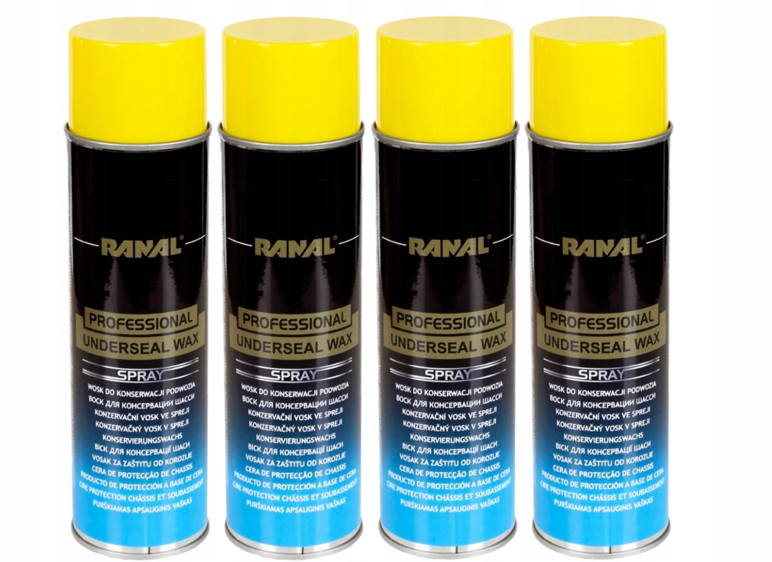 4x Wosk Do Konserwacji Podwozia Transparentny Spray 500ML