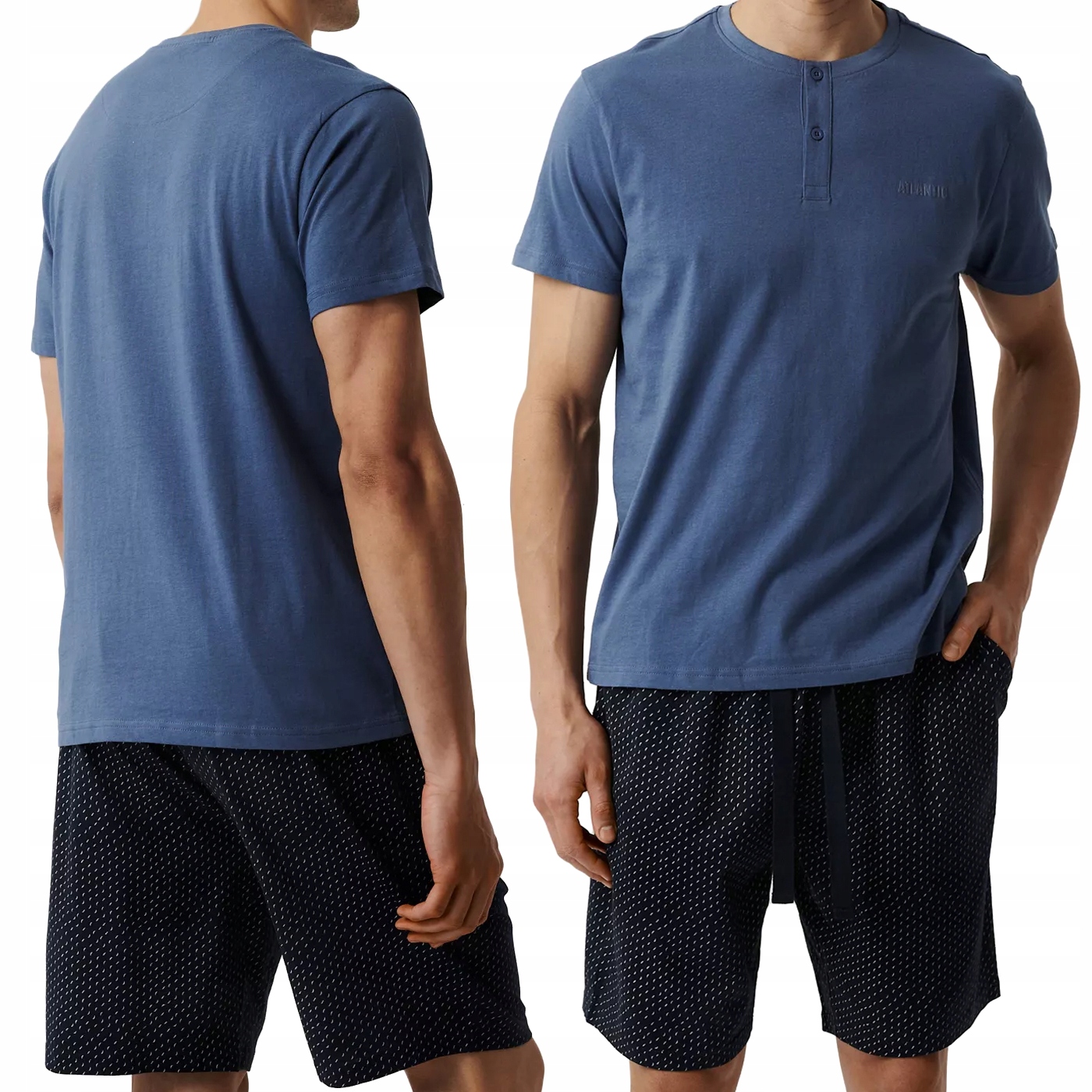 Atlantic NMP-386 pánské pyžamo volné krátké letní 100% Bavlna L