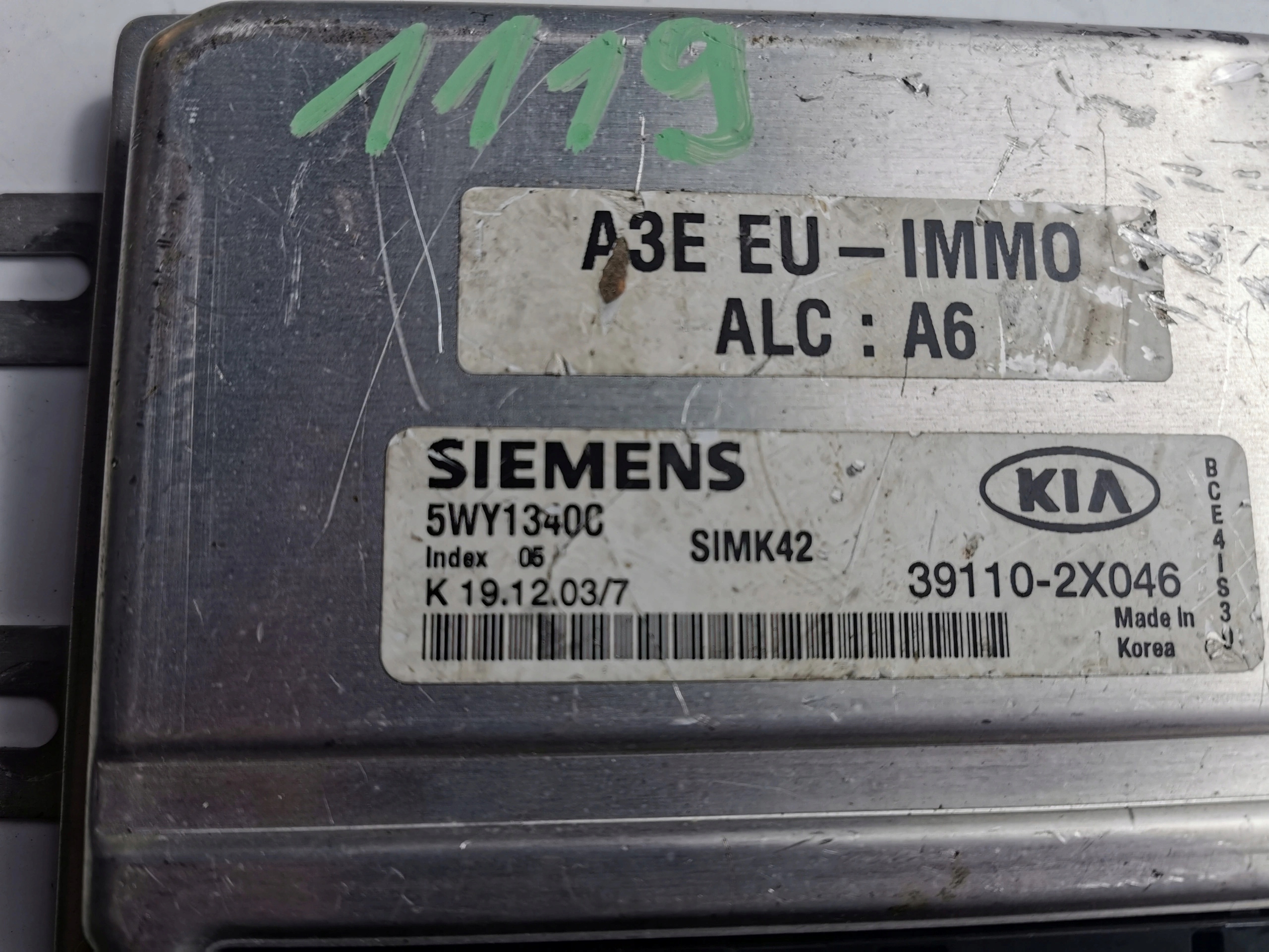 KIA RIO 1.3B 39110-2X046 5WY1340C computer ECU ORY
