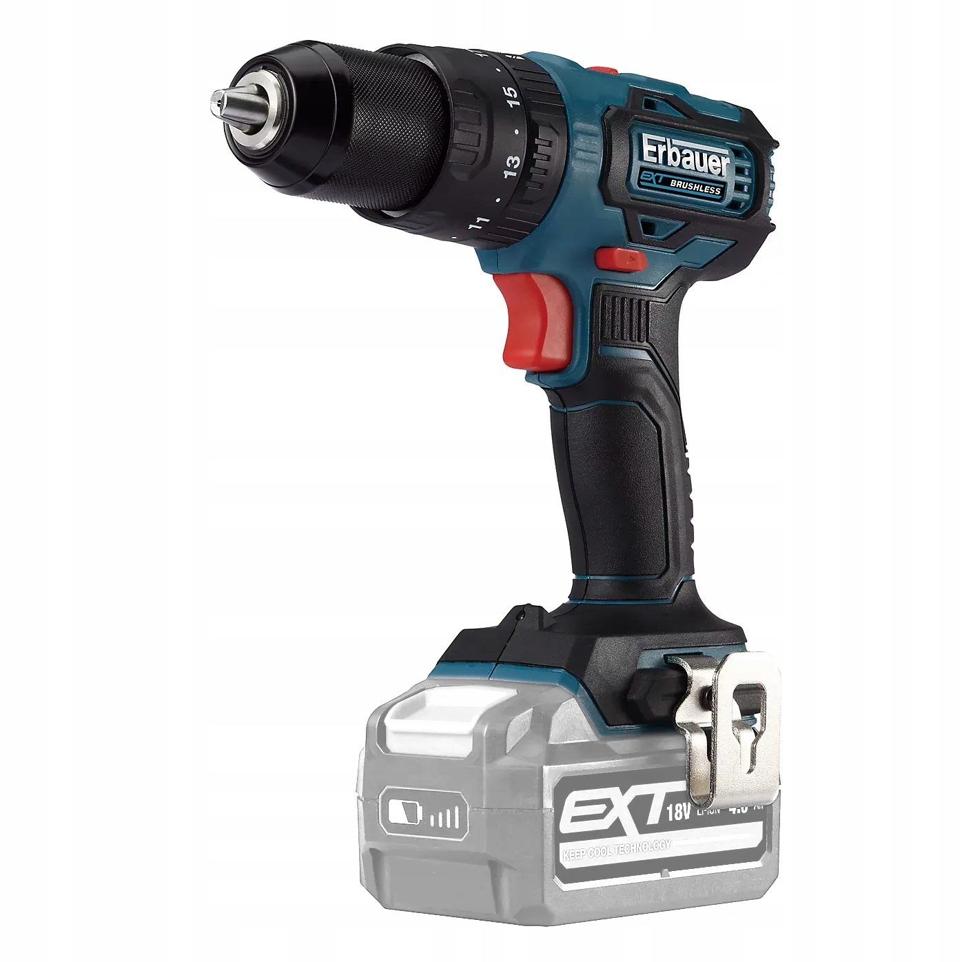 Bezszczotkowa Wiertarko-wkrętarka Erbauer ECD18-Li-2 18V Ext 50Nm Solo