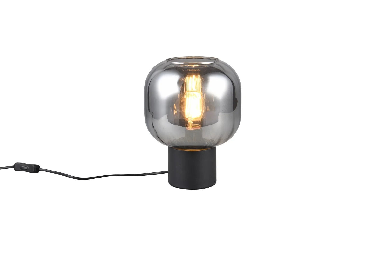 Trio Stolová lampa Diva Čierna Sklo Chróm 1xE27 40W Obývacia izba