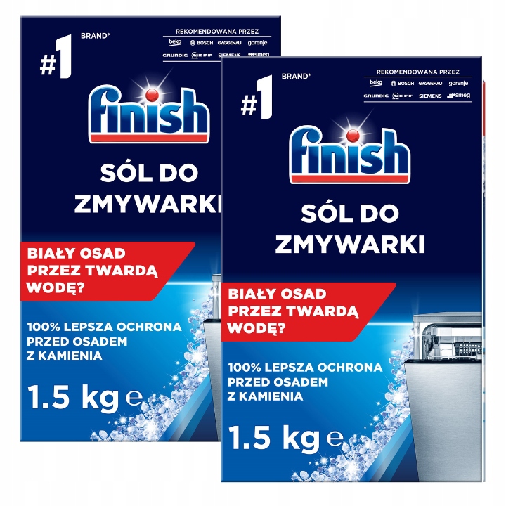 Levně 3kg Sůl do myčky ochranná hrubozrnná na usazeniny skvrny Finish 2x1,5 kg