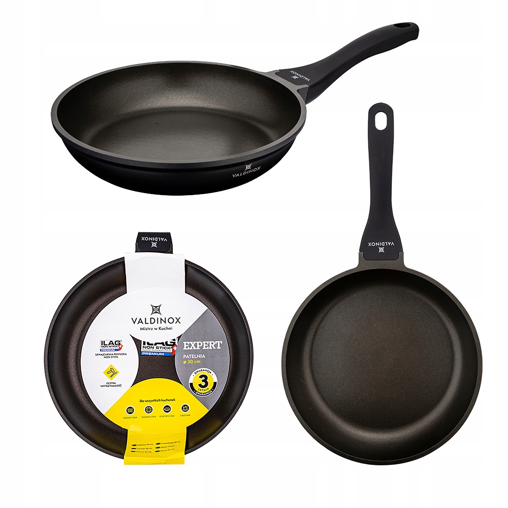 Patelnia tradycyjna duża Ilag Trwała powłoka Valdinox Expert 30 cm