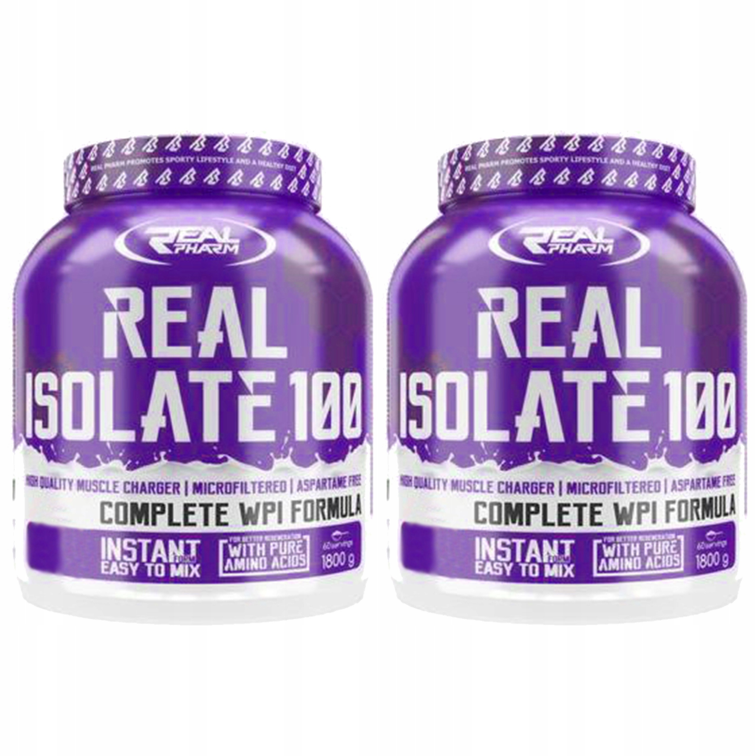 2x Real Isolate 1800g protein Wpi 86% Zero sacharidů hmotnost svaly