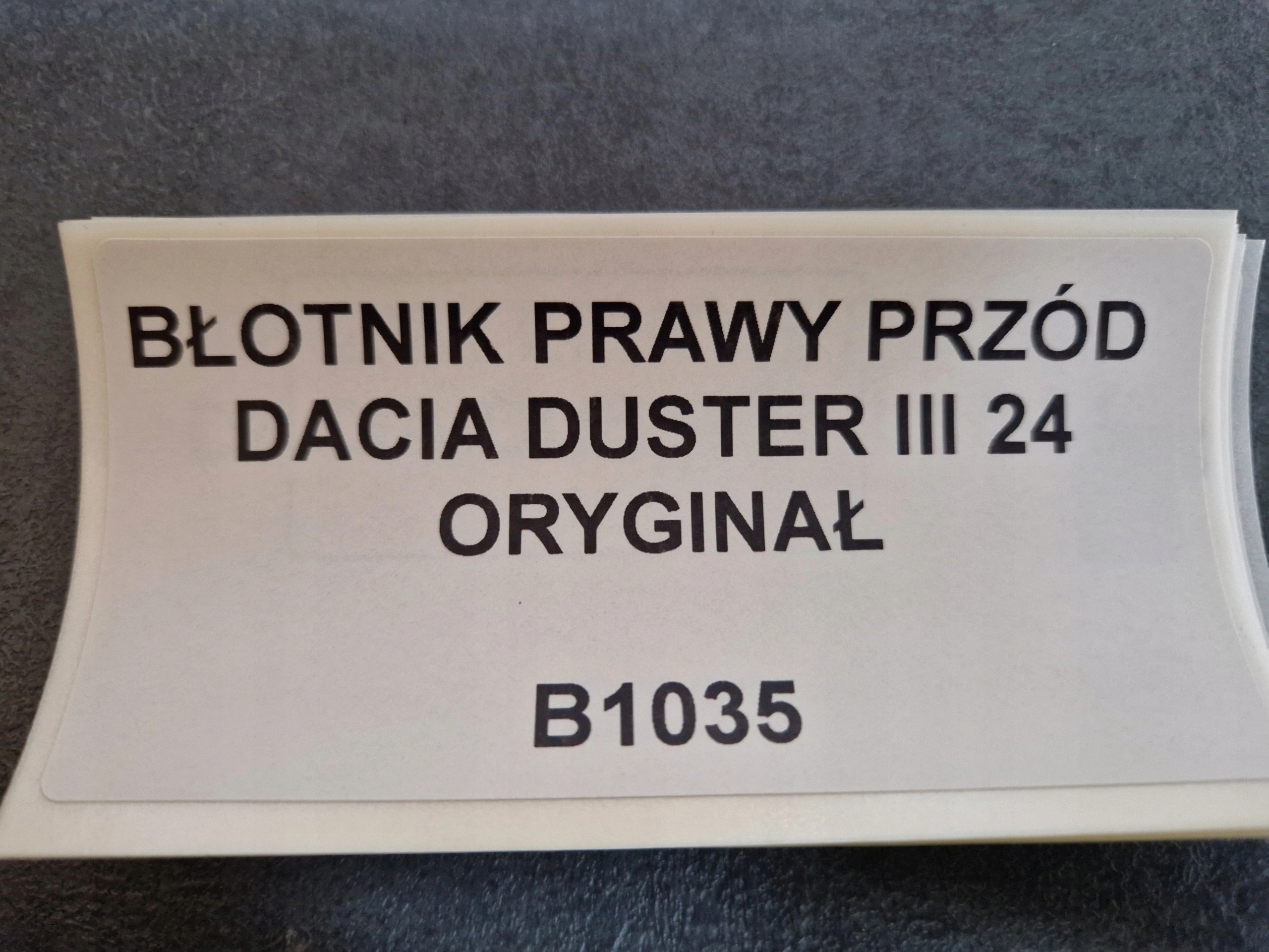 fender right front DACIA DUSTER III 24- original