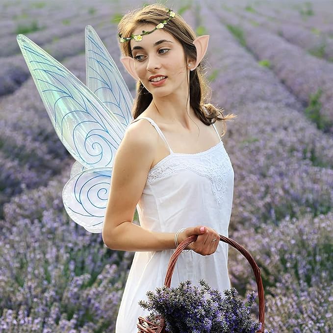 SKRZYDŁA WRÓŻKI DLA DZIECI I DOROSŁYCH + AKCESORIA Kolor niebieski