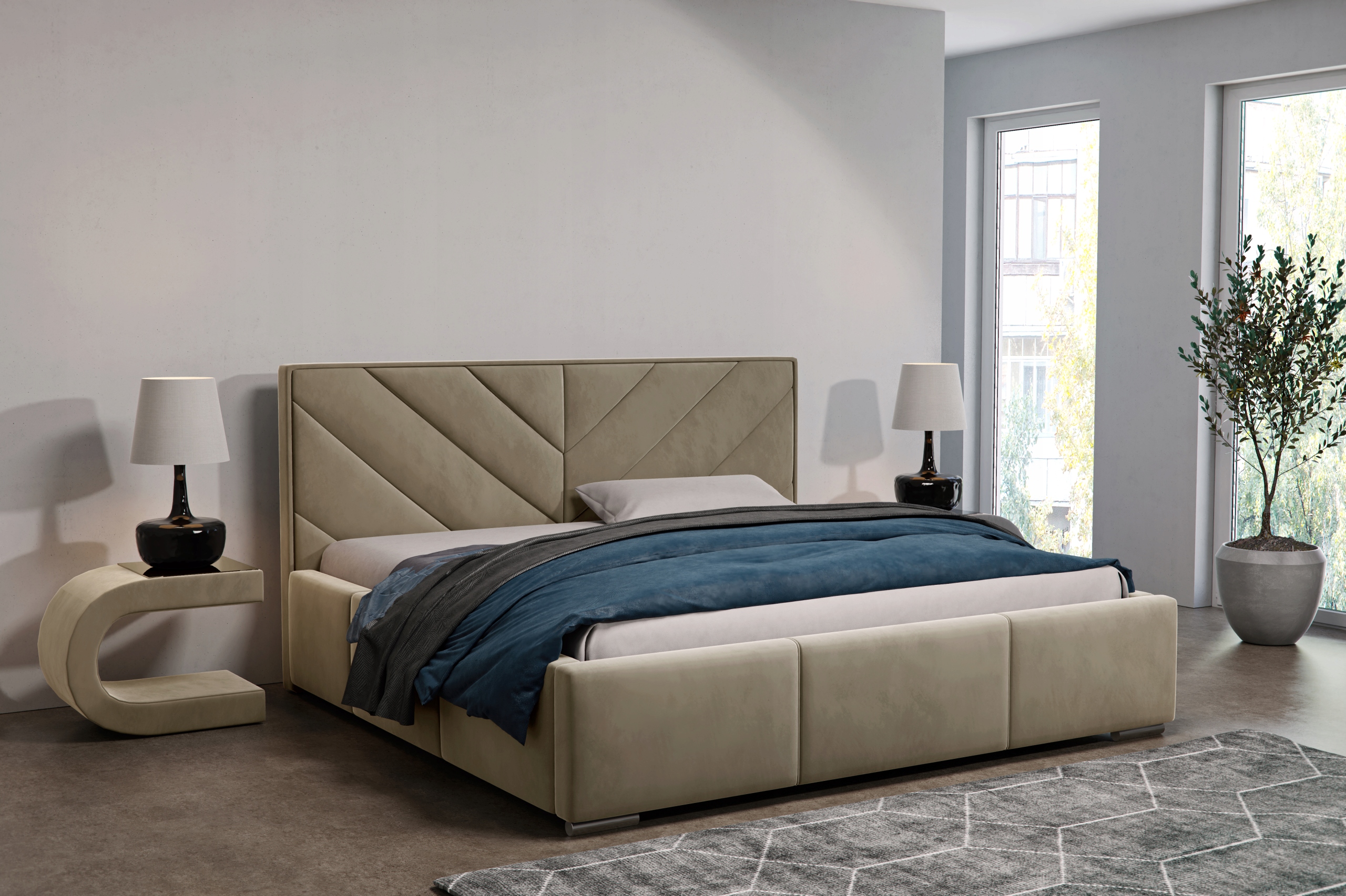 Łóżko podwójne Agmat Meble HUGO 200x200 Rozmiar 200x200