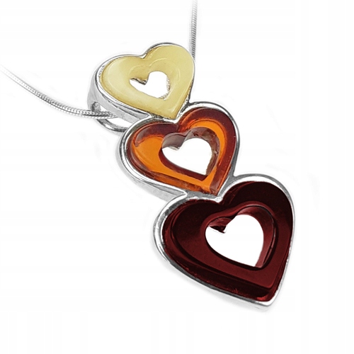 Srdce Srdíčko stříbrný přívěsek s přírodním JANTARem stříbro 925 Jako Dárek