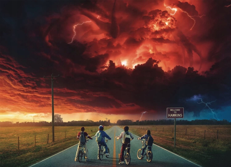 Diamantová výšivka Stranger Things Film Krajina Apokalypsa Čtverce 80x100 cm
