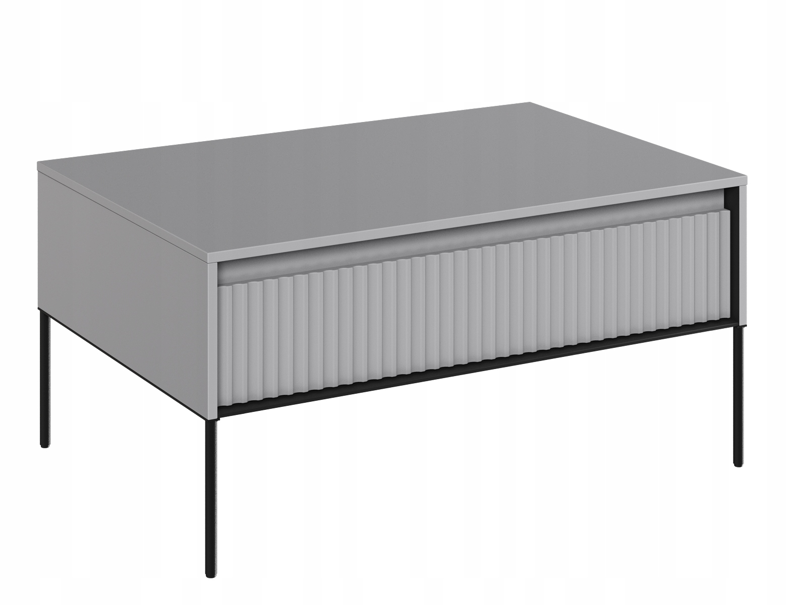 Stolik Kawowy szary ryflowany lamele loft TR-09