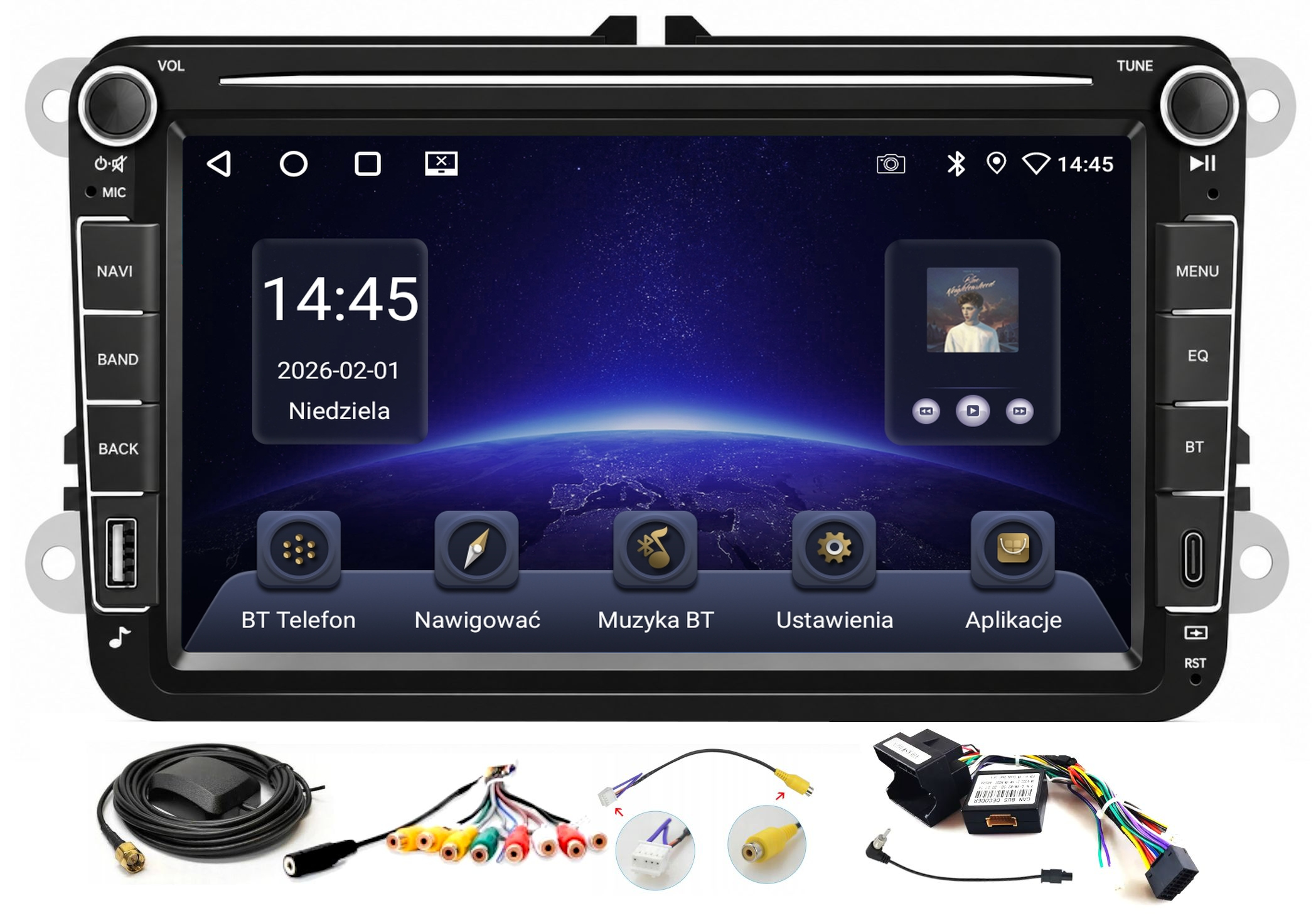 Autorádio S Gps Navigací Android Vw Golf V 2003-2009 Carplay Wifi Usb 4/64GB