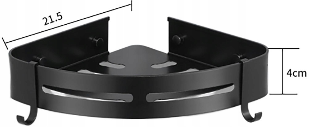 PÓŁKA ŁAZIENKOWA POD PRYSZNIC LOFTOWA NAROŻNA MAT Głębokość mebla 21.5 cm