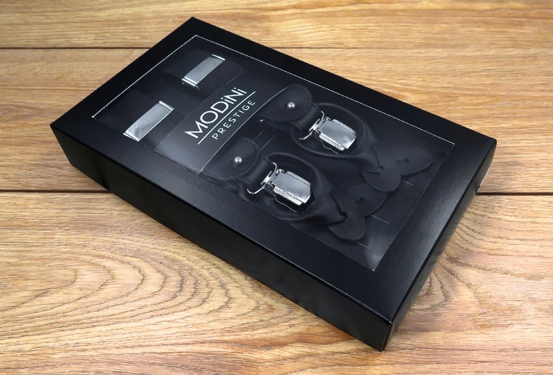 Granatowo - białe szelki w paski G18 Płeć mężczyzna