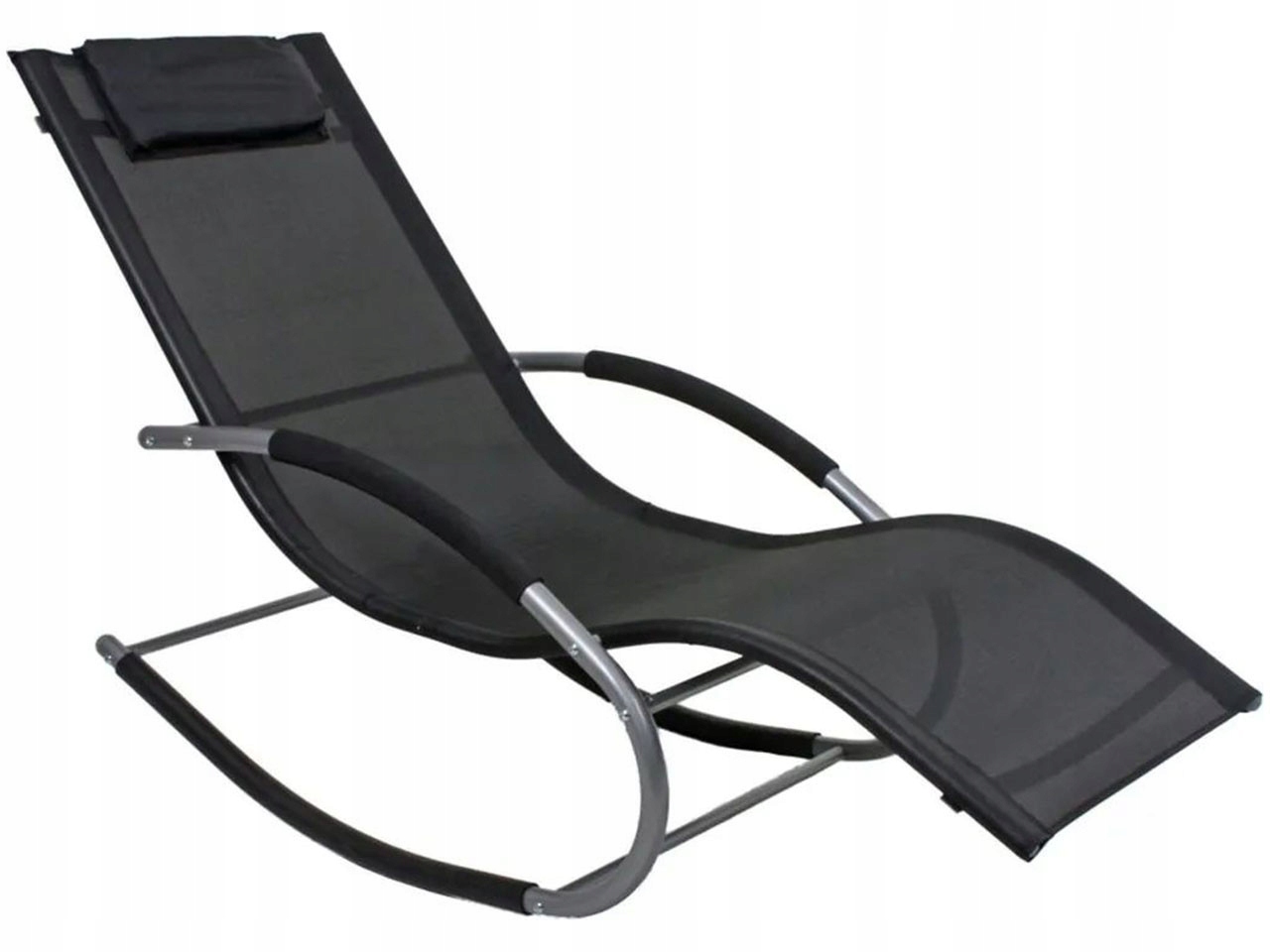 Zahradní lehátko Naxos 305319, ocel, černé, max: 120 kg, 146 x 62 x 89 cm