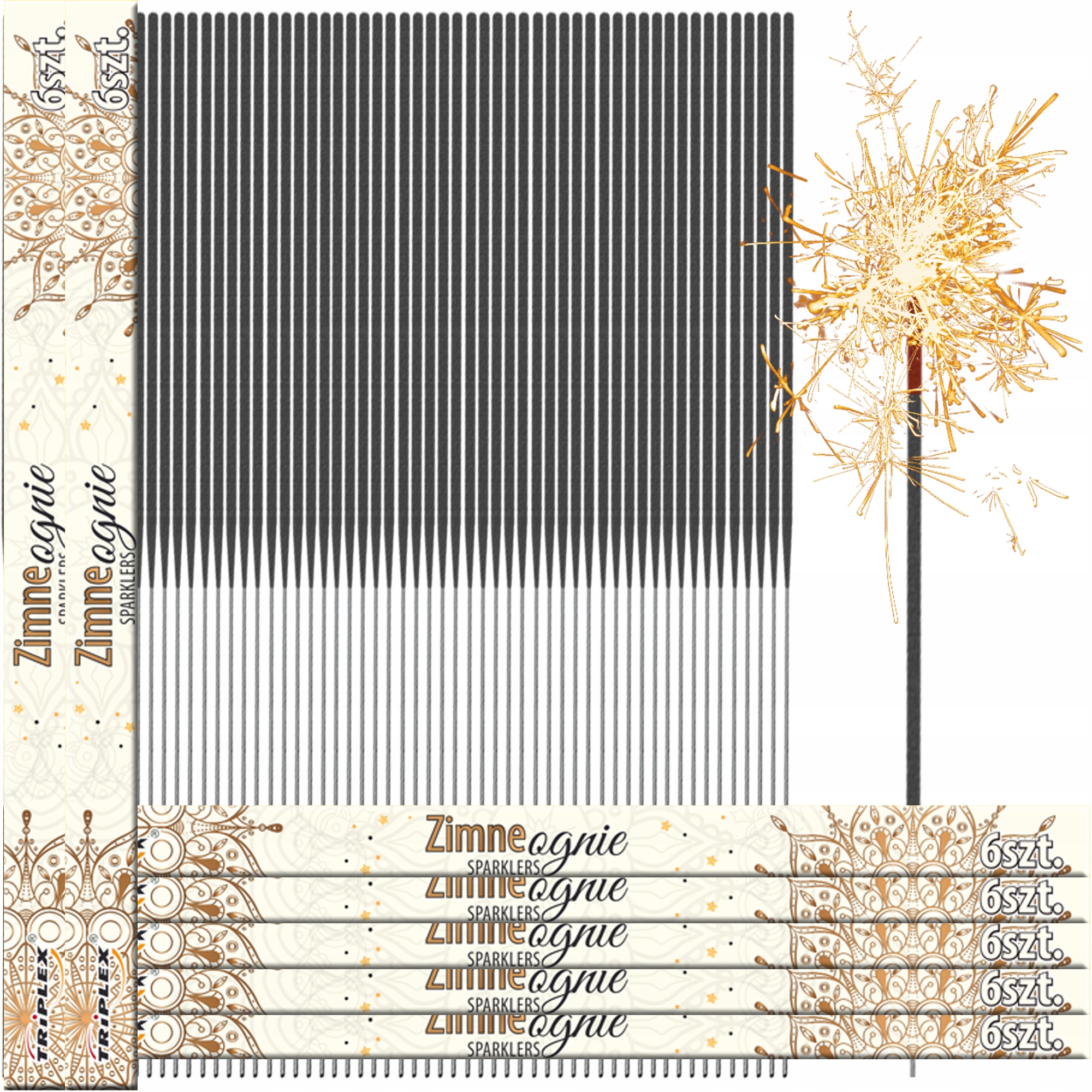 

Długie Zimne Ognie 70 cm na Wesele Ślub 40 szt.