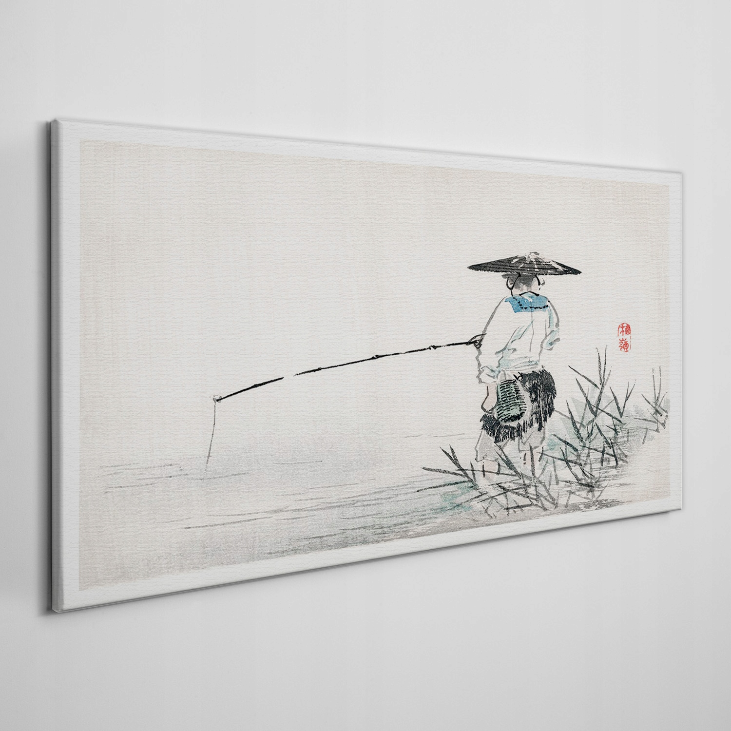 

Nowoczesny obraz na płótnie Rybak woda 120x60 cm