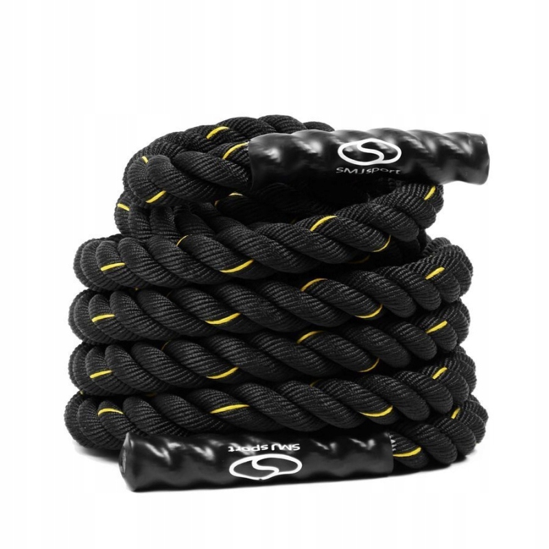 Lano pro silové cvičení battling rope 9 m crossfit fitness 6.8 kg Smj sport
