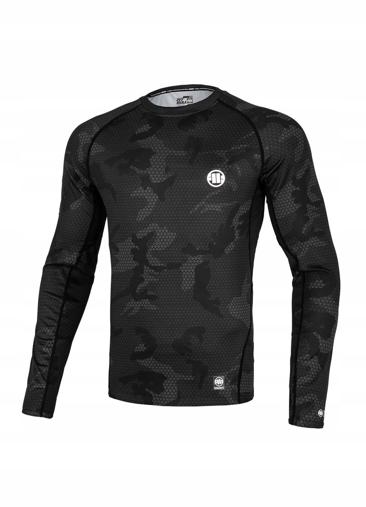 Pitbull Mens Rash Longsleeve "net Camo 2" Rasguard All black camo roz. XL