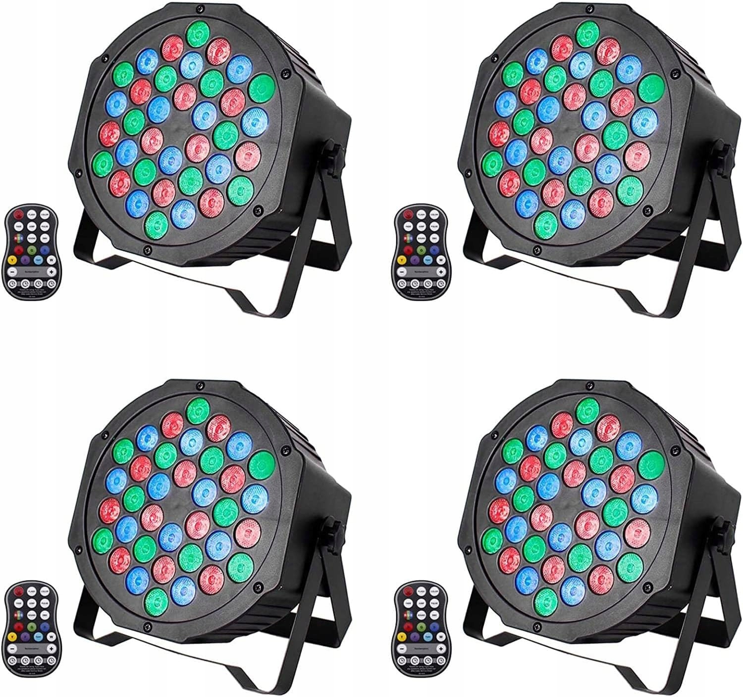 Led reflektor 4 ks na baterie nabíjecí Rgb 36 Led s dálkovým ovládáním