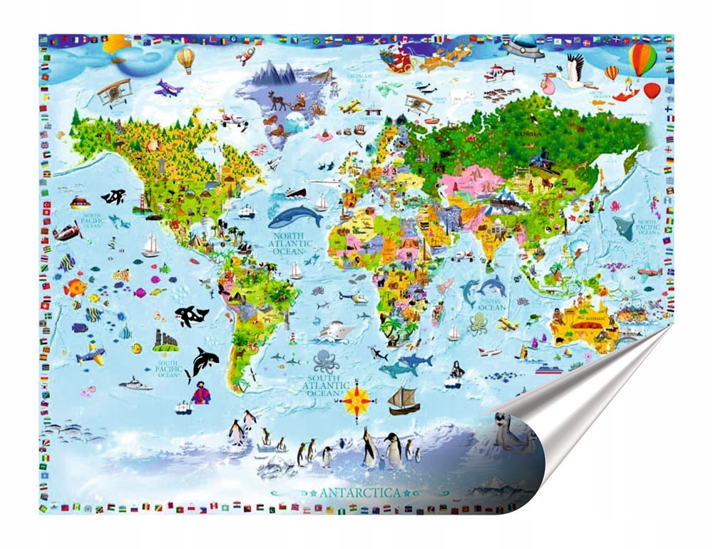 

Fototapeta Mapa Świata Dla Dzieci 200x140