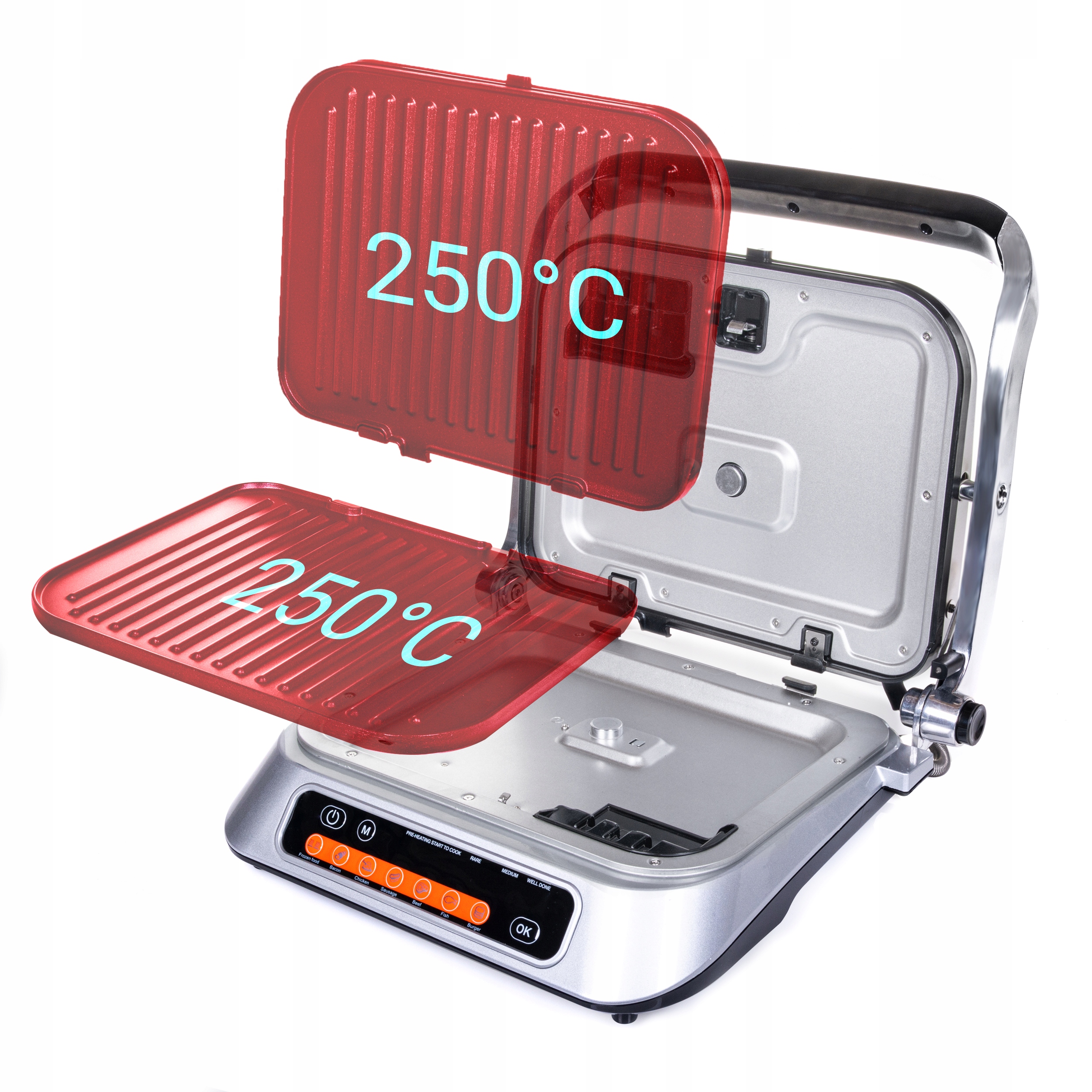 Grill Elektryczny INTELIGENTNY PROGRAMY FIT FIRST AUSTRIA Szerokość produktu 38 cm