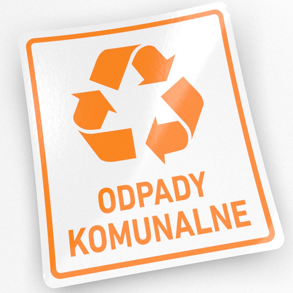 

Komunalne- Naklejka na kosz segregacja śmieci 15cm