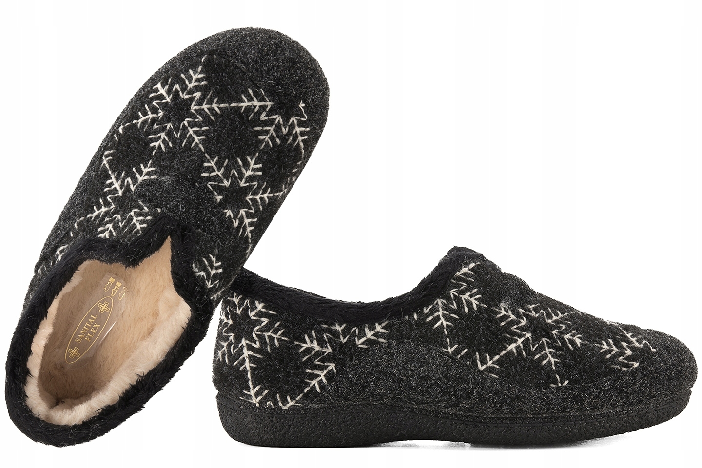 Sanital Flex L25972X Bamboše Textilní Domácí Pantofle Plné Papuče 37 Černá